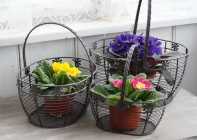 Nákupní drátěný košík (set 3ks)