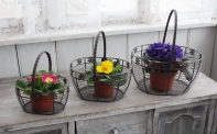 Nákupní drátěný košík (set 3ks)