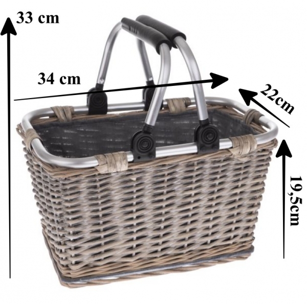 Nákupní košík s kovovými uchy