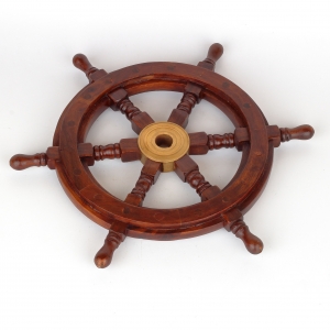 Námořní dekorace dřevěné kormidlo 26cm