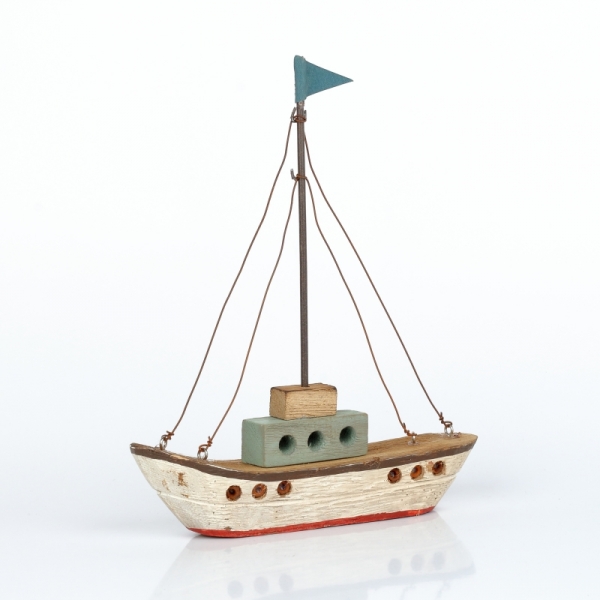 Námořní dekorace plachetnice bílo-červená