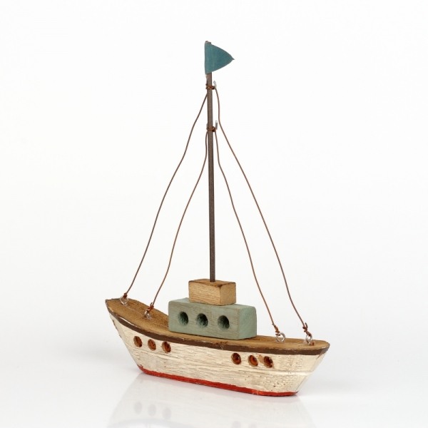 Námořní dekorace plachetnice bílo-červená