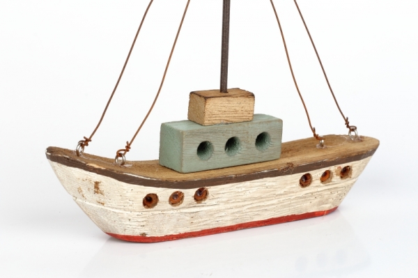 Námořní dekorace plachetnice bílo-červená