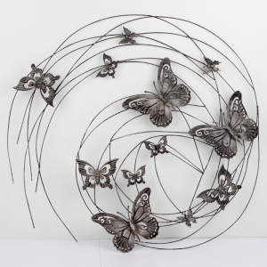 Nástěnná dekorace kovový obraz motýl 98cm