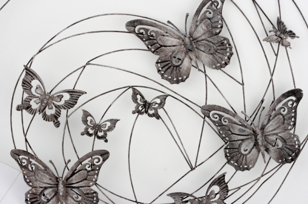 Nástěnná dekorace kovový obraz motýl 98cm