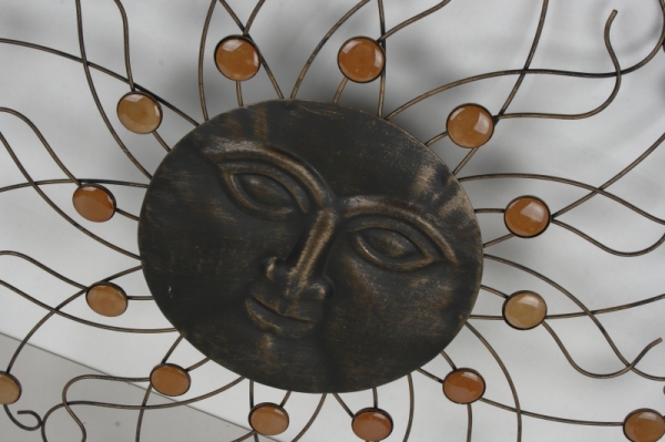 Nástěnná dekorace slunce s kameny 60cm