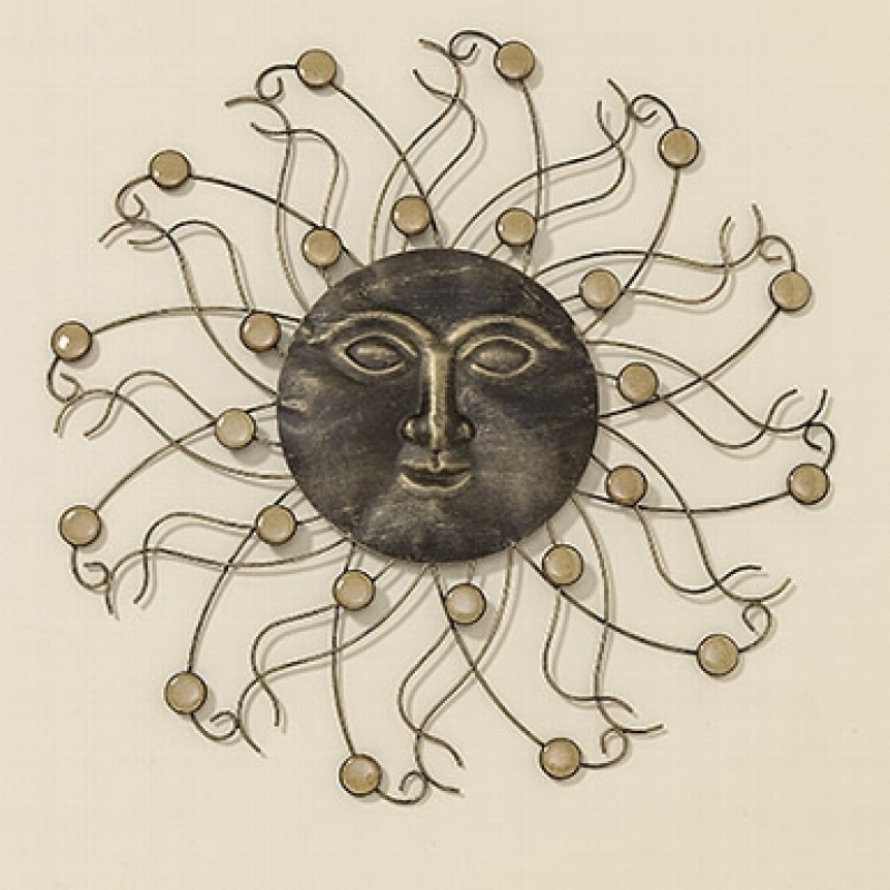 Nástěnná dekorace slunce s kameny 60cm