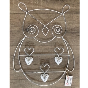 Nástěnná dekorace sova 30x41cm - vyřazeno