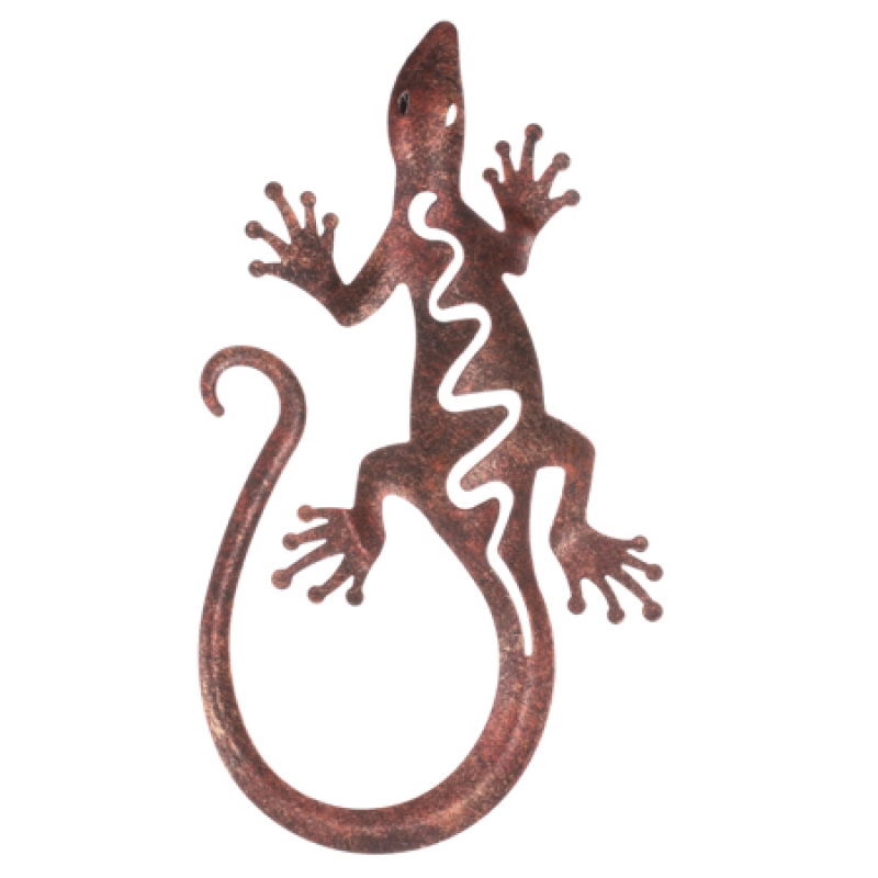 Nástěnná dekorace z kovu ještěrka 27,5x16cm