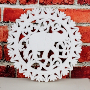 Nástěnná dřevěná dekorace na zeď slon 40cm