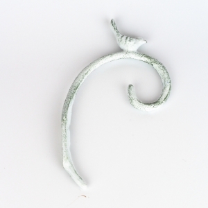 Nástěnná konzole s ptáčkem bílá 14x21x2cm 