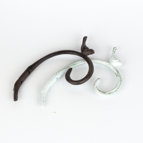 Nástěnná konzole s ptáčkem tmavá 14x21x2cm