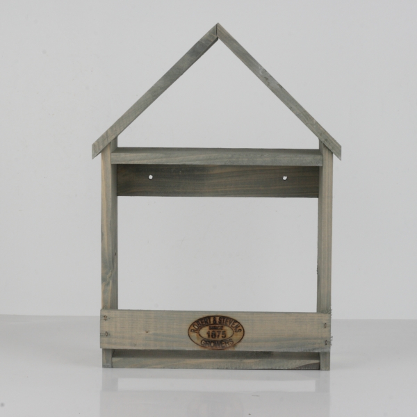 Nástěnná police na květiny domeček 29x41cm