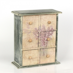 Nástěnná skříňka s šuplíčky Provence 24,5x10,5x28cm