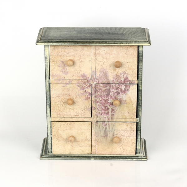 Nástěnná skříňka s šuplíčky Provence 24,5x10,5x28cm