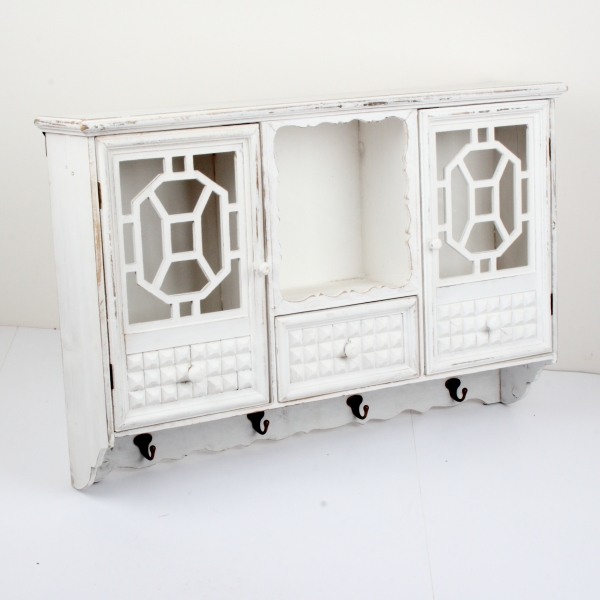 Nástěnná skříňka ve venkovském stylu bílá 80x55,5x17cm