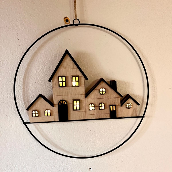 Nástěnná svítící dekorace LunaGlow 25 x 25 x 2 cm