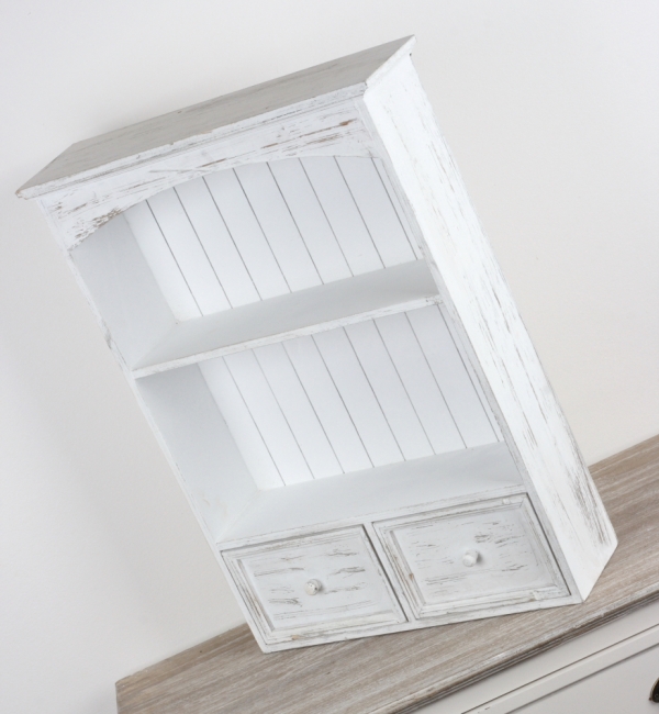 Nástěnná vintage skříňka s šuplíky 67x45x13cm