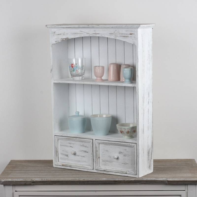 Nástěnná vintage skříňka s šuplíky 67x45x13cm