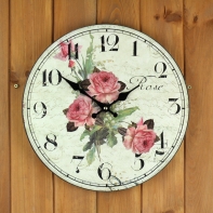 Nástěnné dřevěné hodiny Rose 33cm