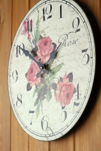 Nástěnné dřevěné hodiny Rose 33cm