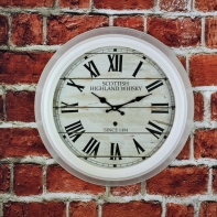 Nástěnné hodiny bílé Scottish highland whisky 48cm