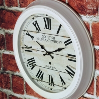 Nástěnné hodiny bílé Scottish highland whisky 48cm