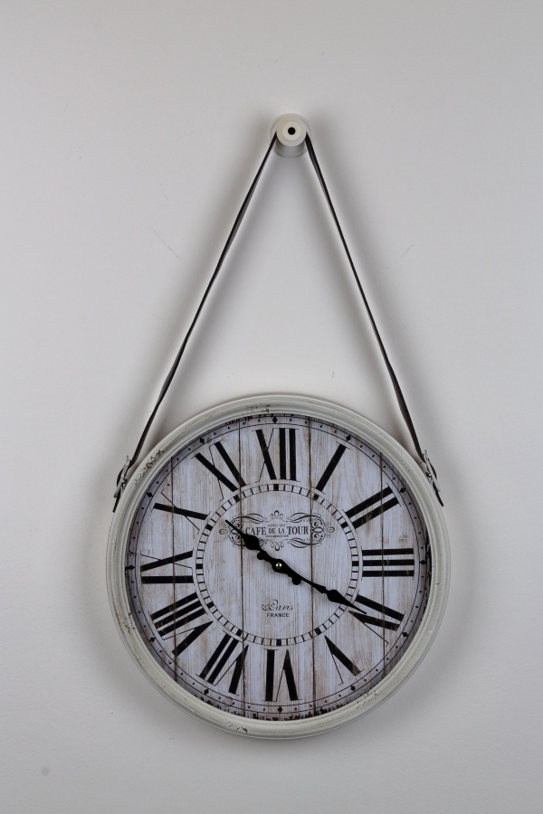 Nástěnné hodiny CAFE DE LA TOUR s popruhem 40cm