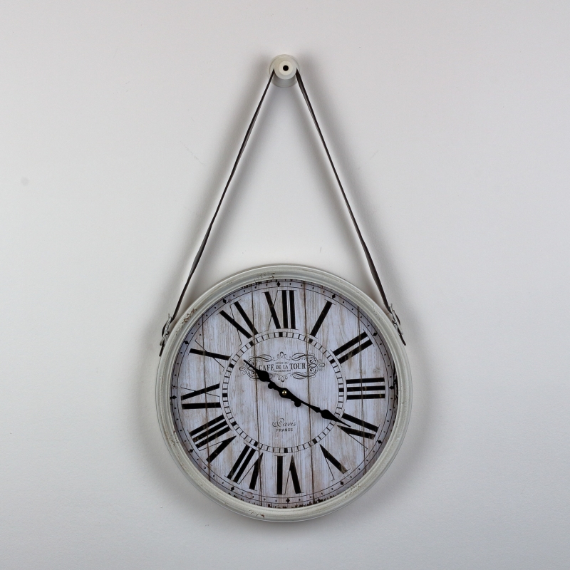 Nástěnné hodiny CAFE DE LA TOUR s popruhem 40cm