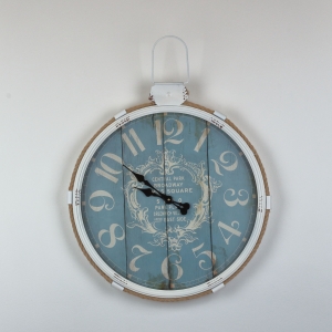 Nástěnné hodiny Central Park bílo modré 64x68cm
