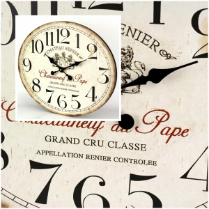 Nástěnné hodiny Chateau bílé 49x39cm