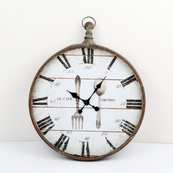 Nástěnné hodiny do kuchyně LA CAFE BISTRO 49x60x6cm