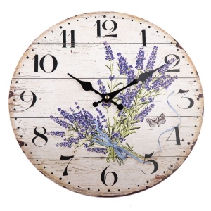 Nástěnné hodiny do kuchyně levandule 33cm