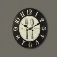 Nástěnné hodiny do kuchyně lžíce a vidlička 23x27cm