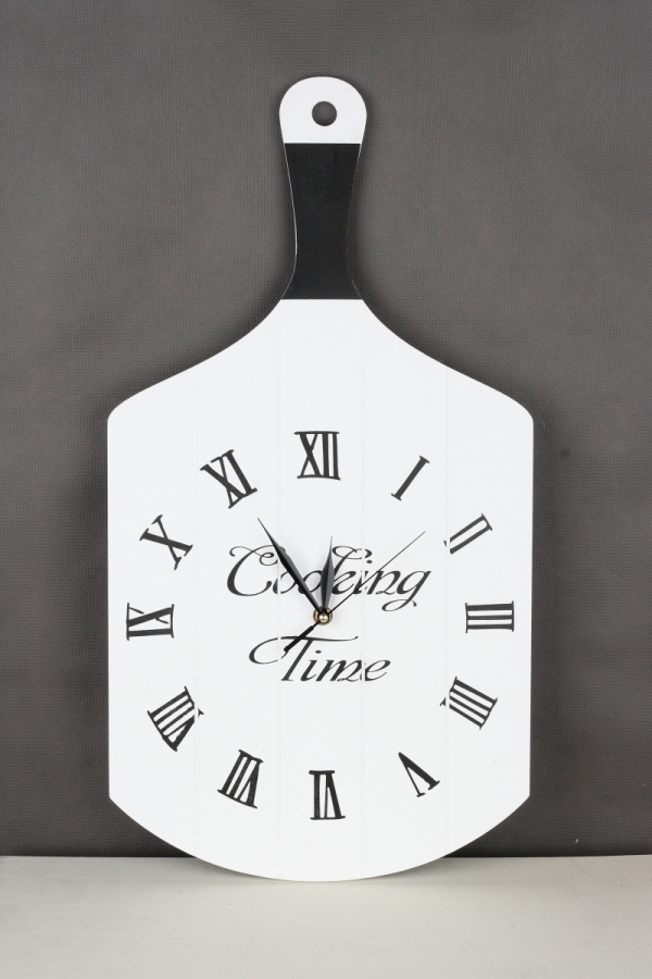 Nástěnné hodiny do kuchyně prkénko bílé 57x30cm