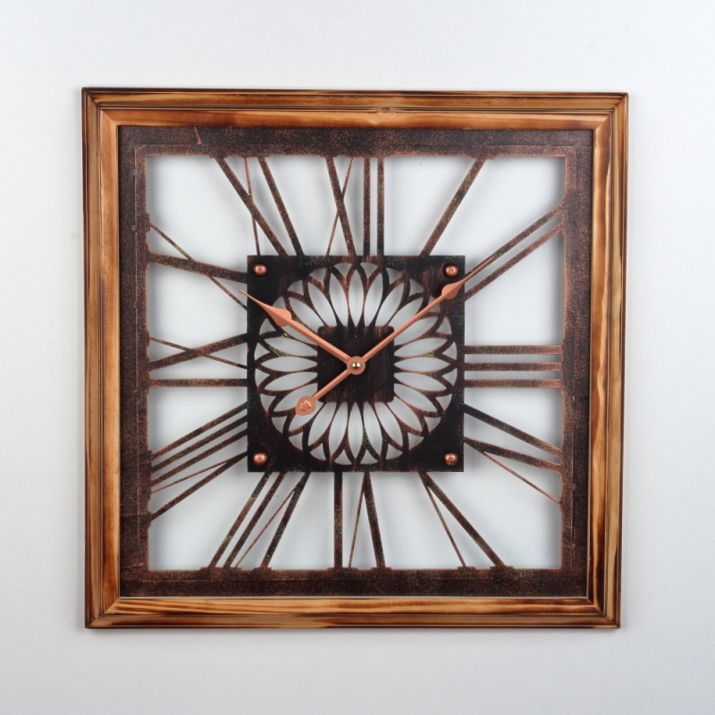 Nástěnné hodiny dřevěné 50x50cm