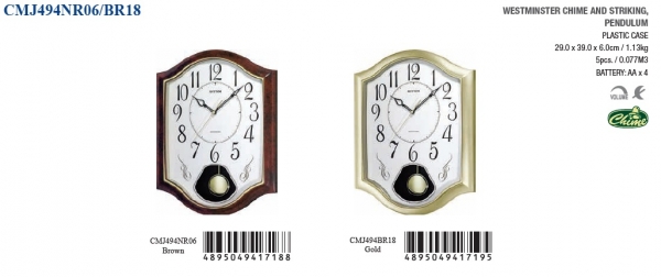 Nástěnné hodiny kyvadlové 29x6x39cm