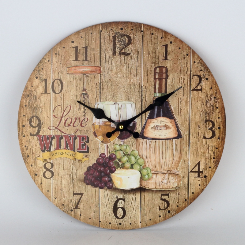 Nástěnné hodiny Love wine 33cm