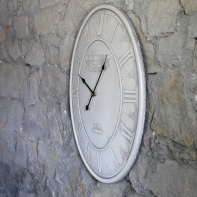 Nástěnné hodiny oválné Kensington bílé 63cm