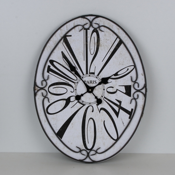 Nástěnné hodiny oválné Paris 60x45cm