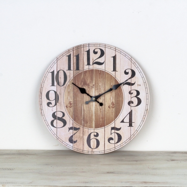Nástěnné hodiny prkenný vzhled 34cm