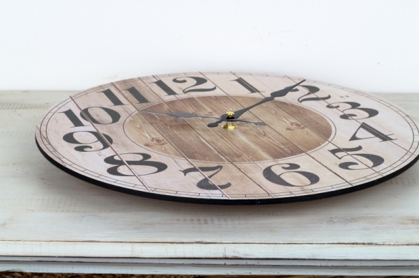 Nástěnné hodiny prkenný vzhled 34cm