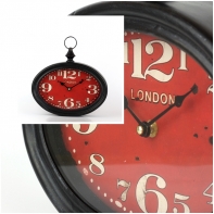 Nástěnné hodiny s červeným ciferníkem 28x27cm
