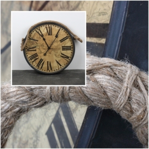 Nástěnné hodiny s mapou a lanem 60cm