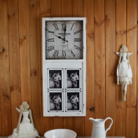 Nástěnné hodiny s rámečky na fotografie 80cm