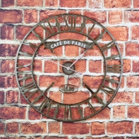 Nástěnné kovové XXL hodiny Café de Paris 73 cm