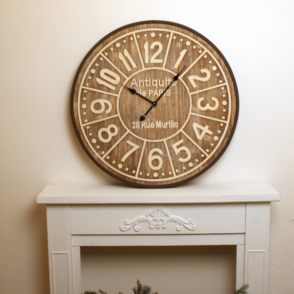 Nástěnné kulaté vintage hodiny Antiquite de Paris 80cm