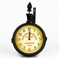 Nástěnné oboustranné hodiny Kensington Station London 1879 36x37x9cm