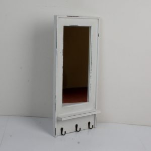 Nástěnné zrcadlo se 3 háčky 28x6x59cm