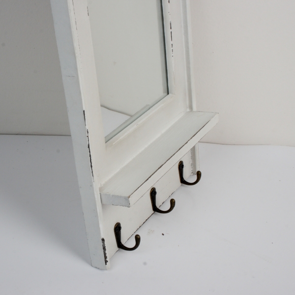 Nástěnné zrcadlo se 3 háčky 28x6x59cm